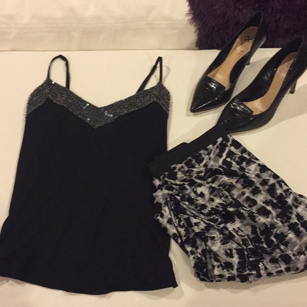 BCBG 🖤 Sequin trim black spaghetti strap